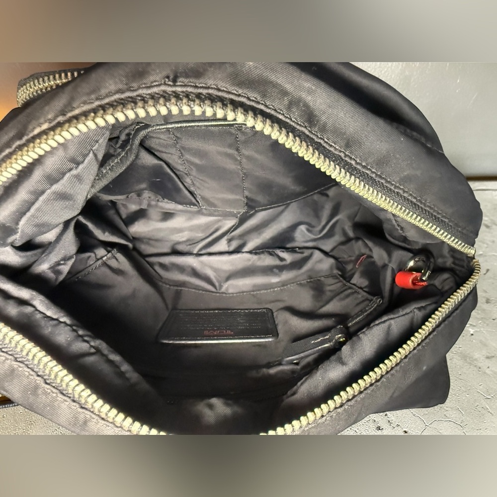 TUMI Black Ballistic Nylon Crossbody Messenger Travel Bag Adjustable Strap - Picture 11 of 14